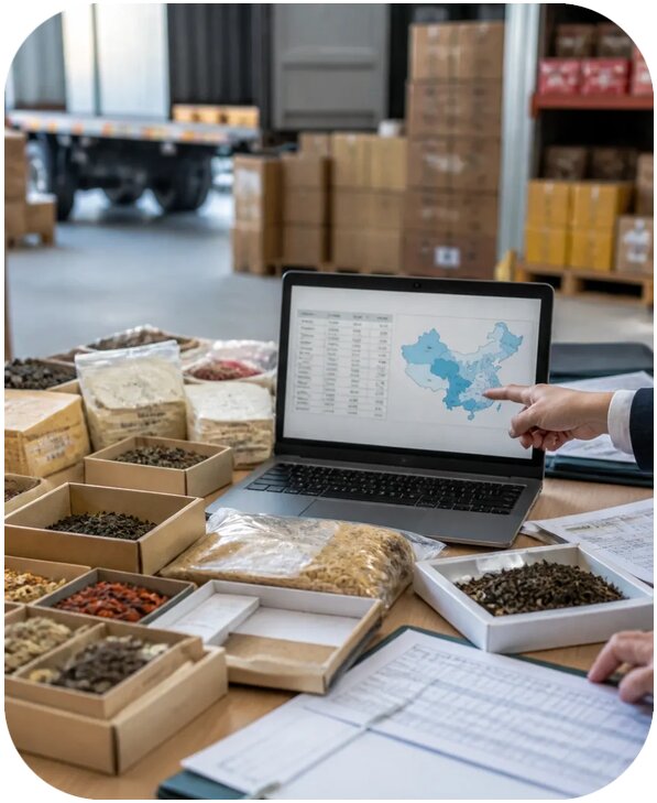 Поиск поставщиков продуктов и сельхозтоваров в Китае